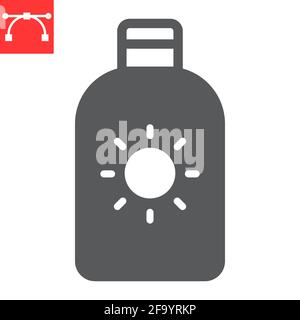 Sunscreen glyph icon Stock Vector
