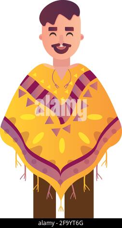 mexican man with poncho Stock Vector Image & Art - Alamy