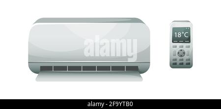 Vector illustration of a household air conditioner. Isolated illustration. Stock Vector