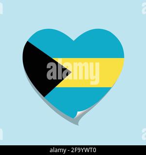 I love Bahamas flag heart vector illustration Stock Vector