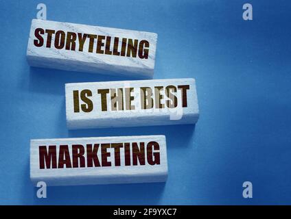 Storytelling is the best Marketing words on wooden blocks. business concept Stock Photo