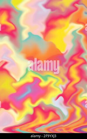Illustration of vibrant watercolor painting on wet paper texture for abstract background Stock Photo