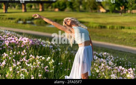 Dancing in the Wild Flowers Stock Photo