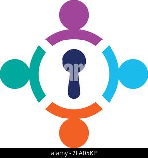 Simple key logo icon design vector template illustration Stock Vector