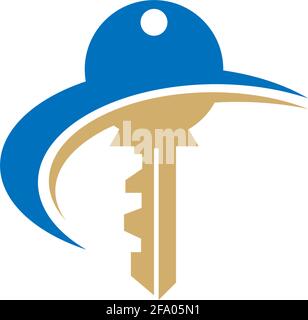 Simple key logo icon design vector template illustration Stock Vector