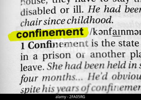 Highlighted word confined concept and meaning Stock Photo - Alamy