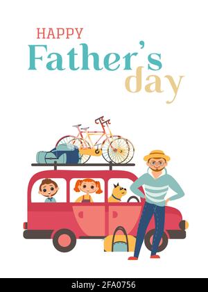 Happy Fathers day vector poster Stock Vector