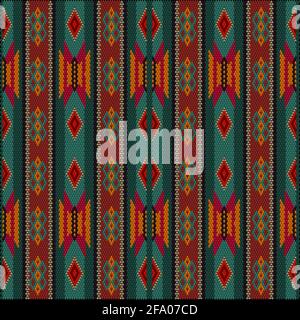 A traditional ornament of peoples and countries of Latin America in which rich colors attract attention and wealth. Women's woven carpets with ornamen Stock Vector