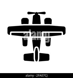 Small amphibian seaplane, plane flat vector glyph icon. Graph symbol for travel and tourism web site and apps design, logo, app, UI Stock Vector