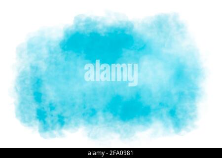 Turquoise green watercolor cloud splash. Elegant ethereal element for abstract backdrop isolated on white background. Computer generated image. Stock Photo