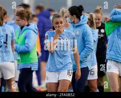 Manchester, England, 21st April 2021. Dejected Georgia Stanway of Manchester City during the The FA Women’s Super League match at the Academy Stadium, Manchester. Picture credit should read: Andrew Yates / Sportimage Credit: Sportimage/Alamy Live News Stock Photo