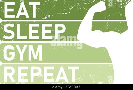 Eat sleep gym repeat- t shirt Royalty Free Vector Image