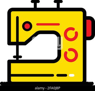 Sewing machine editable color icon. Stock vector illustration in simple style. Stock Vector