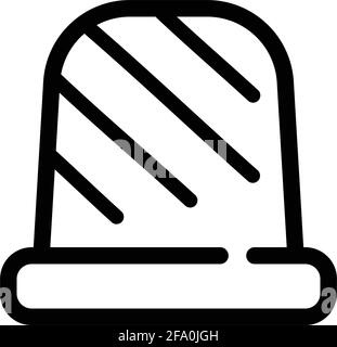 Sewing thimble outline icon. Thin line vector simple element from editable sew concept isolated stroke on white background Stock Vector