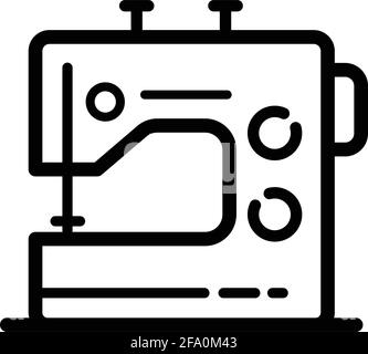 Sewing machine editable outline sketch icon. Stock vector illustration. Stock Vector