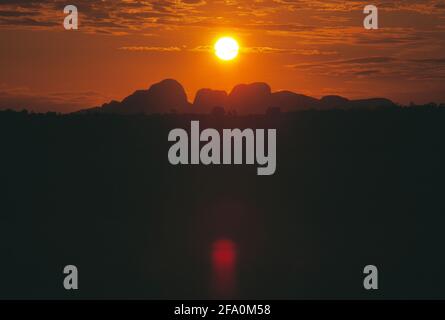 Australia. Northern Territory. Alice Springs region. The Kata Tjuta (Mount Olga) (The Olgas). Sunset. Stock Photo