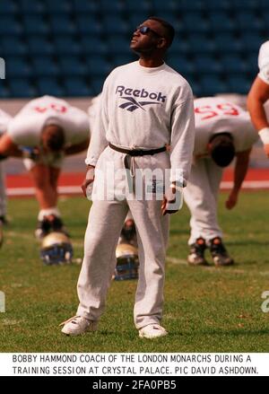 World League of American Football 4 5 97 London Monarchs v Barcelona  Dragons Defensive tackle Luca Bellora Stock Photo - Alamy