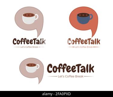 Illustration vector design of coffee talk logo template for your business or company Stock Vector