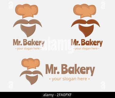 Illustration vector design of mr bread logo template for your business or company Stock Vector