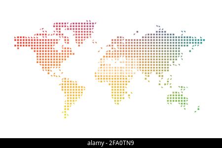 World map colorful dotted mosaic Stock Vector