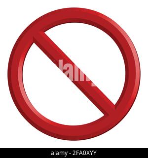 forbidden sign- 3d empty template - vector Stock Vector