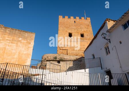 Low angle shot of the Sot de Chera castle in Valencia, Spain Stock Photo