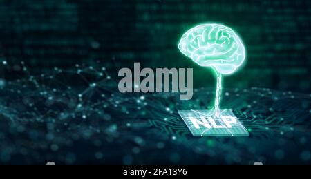 Natural language processing - 3D illustration Stock Photo - Alamy