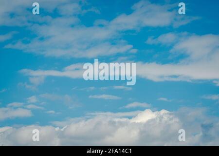 Different shapes of clouds in the sky Stock Photo