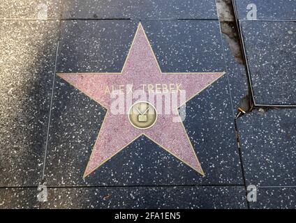 Hollywood, California, USA 17th April 2021 A general view of atmosphere of Alex Trebek's Star on the Hollywood Walk of Fame on April 17, 2021 in Hollywood, California, USA. Photo by Barry King/Alamy Stock Photo Stock Photo