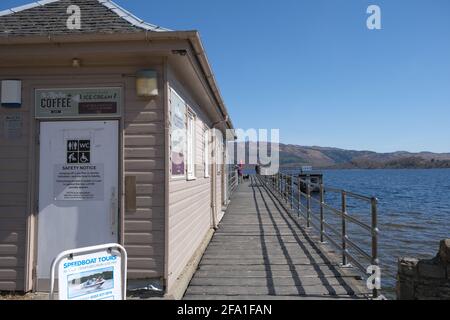 View from the Jetty at Luss, Loch Lomond, Scotland. Stock Photo