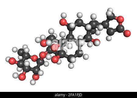 Ouabain G-strophanthin Molecule 3D Render Chemical Structure Stock ...