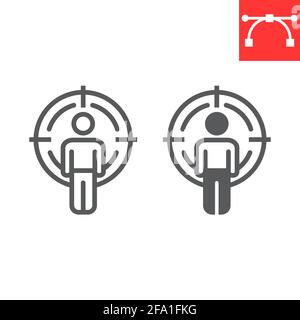Headhunting line and glyph icon Stock Vector