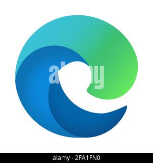 Microsoft edge new logo. Vector icon isolated on white background Stock Vector