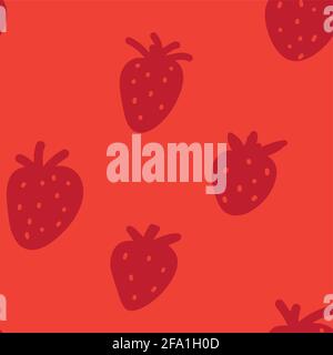 Seamless pattern of watercolor strawberries - vector illustration Stock Vector