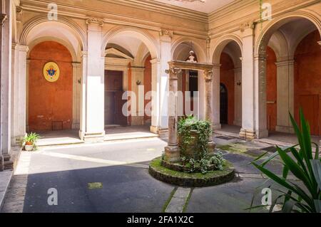 The courtyard of the church of Sant'Agata dei Goti Stock Photo