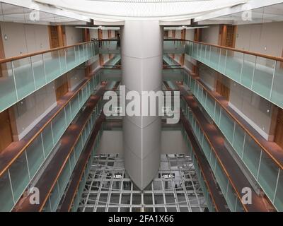 Paris, France - September 17 2016: Interior courtyard of the Sheraton Paris Airport Hotel Stock Photo