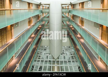 Paris, France - September 17 2016: Interior courtyard of the Sheraton Paris Airport Hotel Stock Photo