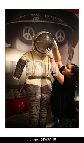Science Museum exhibition reveals Britains post war technology revolution.... 30 April to 25 October Dan Dare and the Birth of Hi-Tech Britain... Royal Aircraft Establishment flying suit, model 4, 1956photograph by David Sandison The Independent Stock Photo