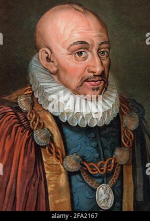 Portrait of Michel Eyquem de Montaigne 1533-1592 Stock Photo