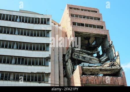 Nato bombing of belgrade - 1999 y Stock Photo