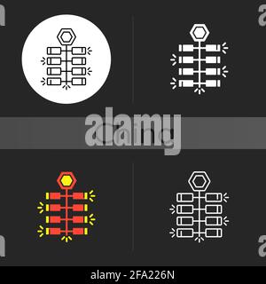 Chinese firecrackers dark theme icon Stock Vector