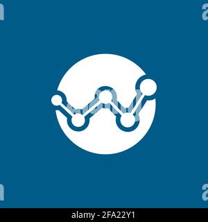 Analytics Icon On Blue Background. Blue Flat Style Vector Illustration. Stock Vector