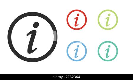 Info Icon Set. Vector isolated illustrations. Information icon or sign set Stock Vector