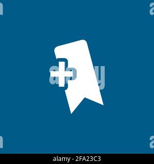 Badge Icon On Blue Background. Blue Flat Style Vector Illustration. Stock Vector