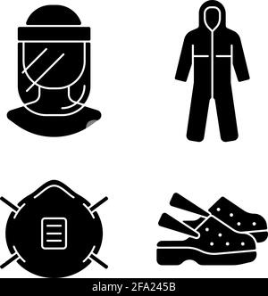 Medical equipment black glyph icons set on white space Stock Vector ...