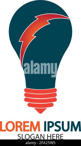 Bulb energy thunder bolt concept logo icon vector template Stock Vector