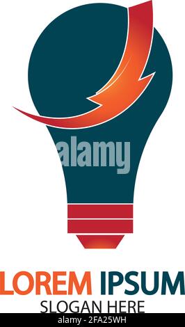 Bulb energy thunder bolt concept logo icon vector template Stock Vector
