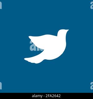 Bird Icon On Blue Background. Blue Flat Style Vector Illustration. Stock Vector