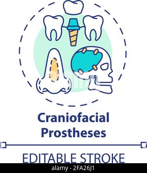 Craniofacial prostheses concept icon Stock Vector