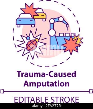 Trauma-caused amputation concept icon Stock Vector